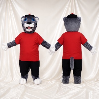Gray Panther Mascot Costume Full Body for Adults Sports Events