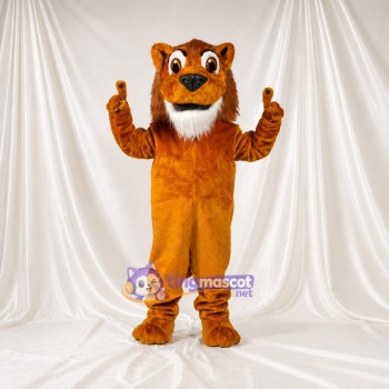 Costume de mascotte lion à poitrine blanche intégral pour adultes – événements sportifs