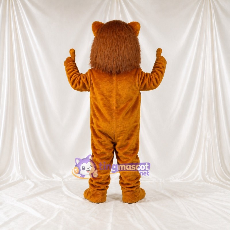 Costume de mascotte lion à poitrine blanche intégral pour adultes – événements sportifs