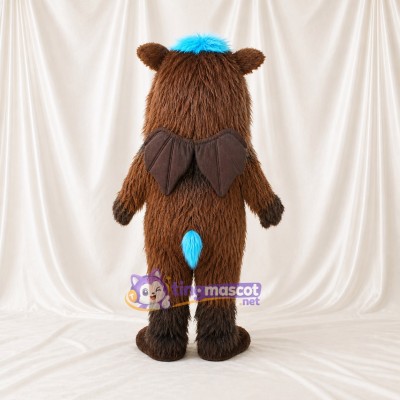 Brown Furry Monster Mascot Costume Full Body for Adults School Events