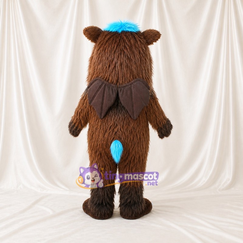 Brown Furry Monster Mascot Costume Full Body for Adults School Events