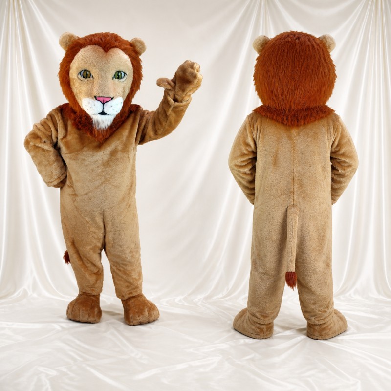 Orange Mane Lion Mascot Costume Full Body for Adults Zoos