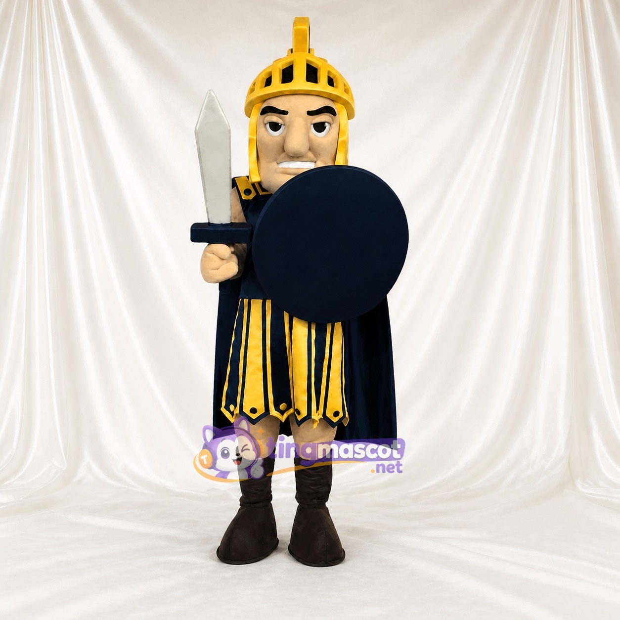 Bouclier Rond Guerrier Ancien Costume de mascotte intégral pour adultes Musées Bouclier Rond Guerrier Ancien Costume de mascotte intégral pour adultes Musées