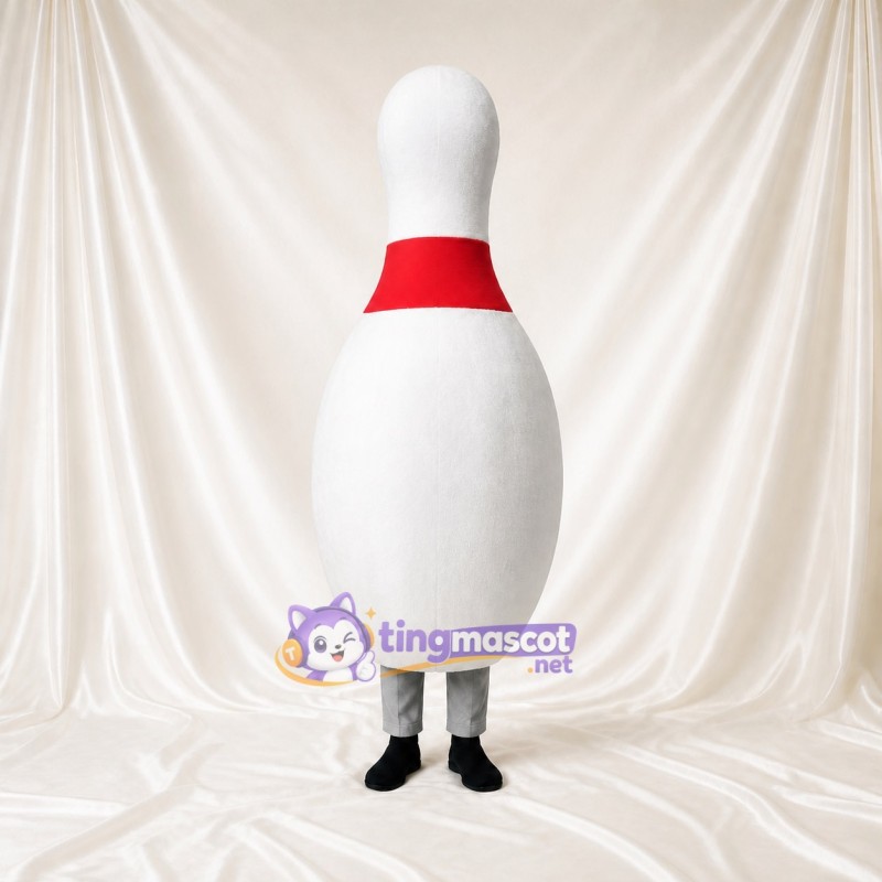 White Bowling Pin Mascot Costume Full Body for Adults Events