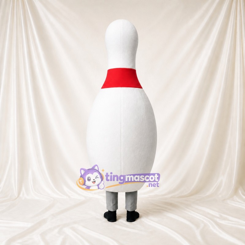 White Bowling Pin Mascot Costume Full Body for Adults Events