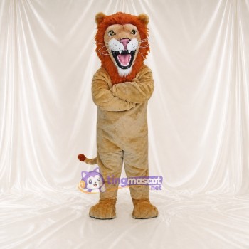 Lion à Crinière Orange Costume de mascotte intégral pour adultes Événements sportifs