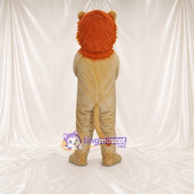 Orange Mane Lion Mascot Costume Full Body for Adults Sports Events