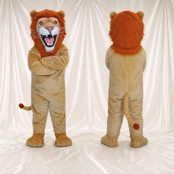 Lion à Crinière Orange Costume de mascotte intégral pour adultes Événements sportifs