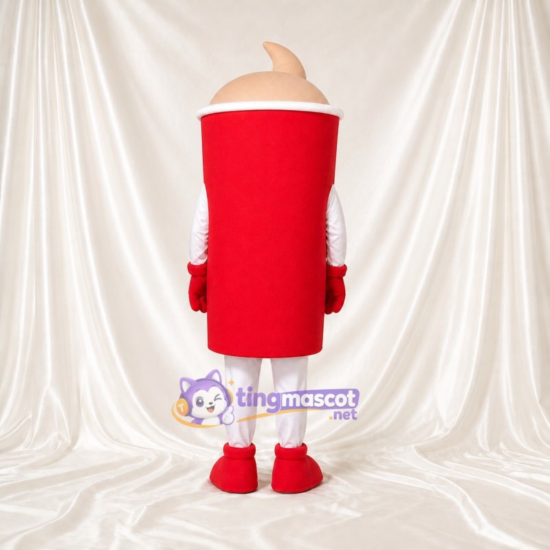 Swirled Cream Drink Cup Mascot Costume Full Body for Adults Food Events
