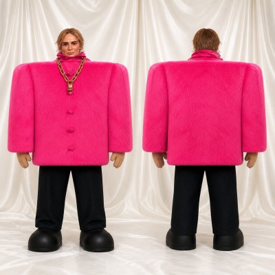 Fashion Jacket Mascot Costume Full Body for Adults Stage Events