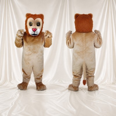 Soft Natural Lion Mascot Costume Full Body for Adults Zoos