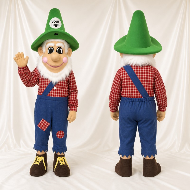 Gnome Mascot Costume Full Body for Adults School Events