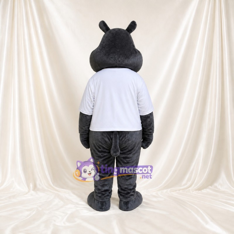 Gray Hippo Mascot Costume Full Body for Adults Zoos