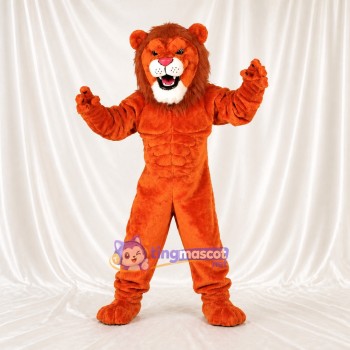Costume de mascotte lion à museau blanc intégral pour adultes – événements sportifs