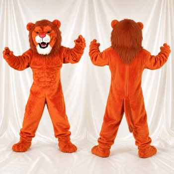 Costume de mascotte lion à museau blanc intégral pour adultes – événements sportifs