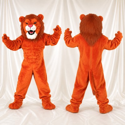 Costume de mascotte lion à museau blanc intégral pour adultes – événements sportifs