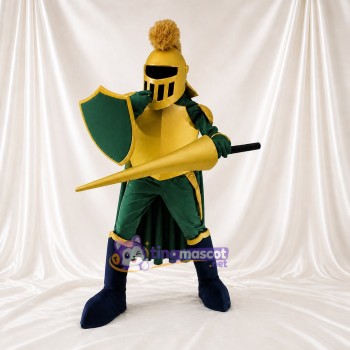 Chevalier en or Costume de mascotte intégral pour adultes Musées