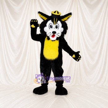 Black Cat Mascot Costume Full Body for Adults Sports Events
