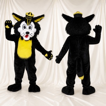 Black Cat Mascot Costume Full Body for Adults Sports Events