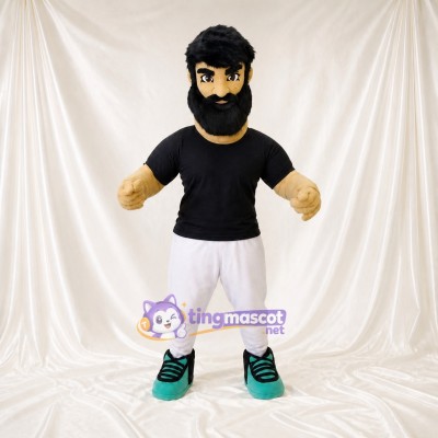 Black Athlete Mascot Costume Full Body for Adults Sports Events
