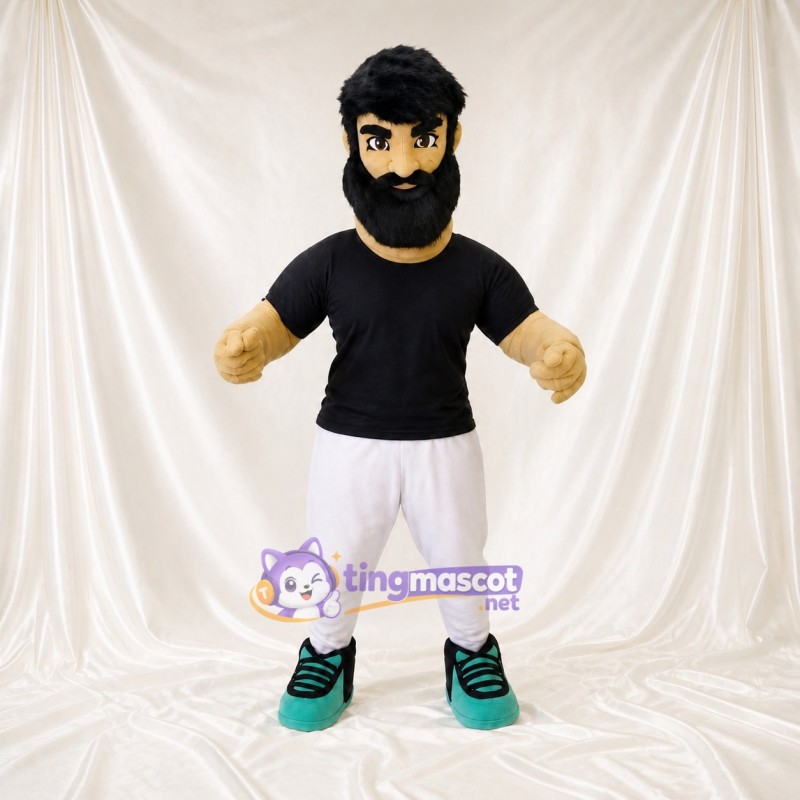 Black Athlete Mascot Costume Full Body for Adults Sports Events