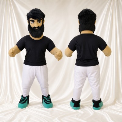 Black Athlete Mascot Costume Full Body for Adults Sports Events