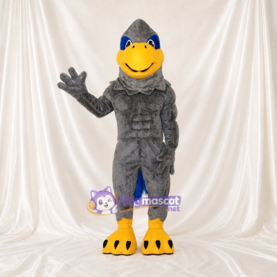Gray Bird Mascot Costume Full Body for Adults Sports Events