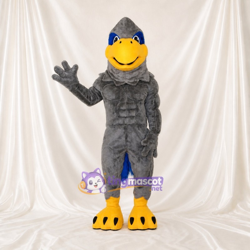 Gray Bird Mascot Costume Full Body for Adults Sports Events