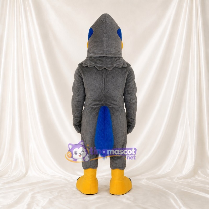Gray Bird Mascot Costume Full Body for Adults Sports Events