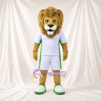 Lion athlète blanc Costume de mascotte intégral pour adultes Événements sportifs