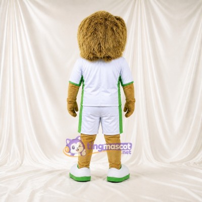 Lion athlète blanc Costume de mascotte intégral pour adultes Événements sportifs