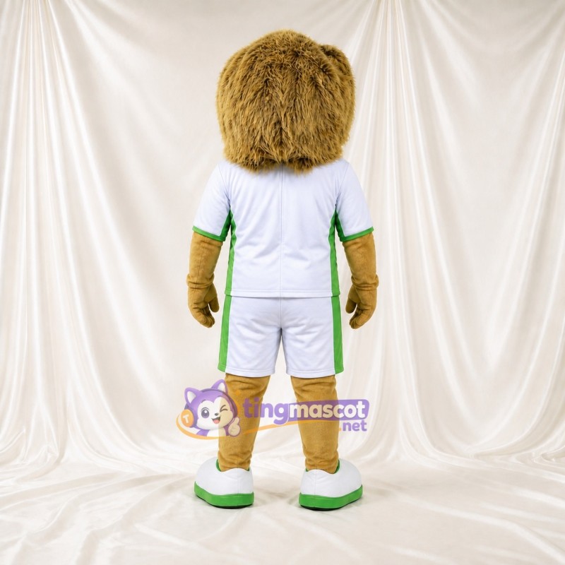 Lion athlète blanc Costume de mascotte intégral pour adultes Événements sportifs