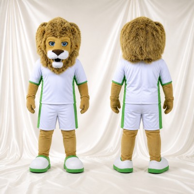 Lion athlète blanc Costume de mascotte intégral pour adultes Événements sportifs