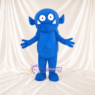 Royal Blue Alien Mascot Costume Full Body for Adults School Events