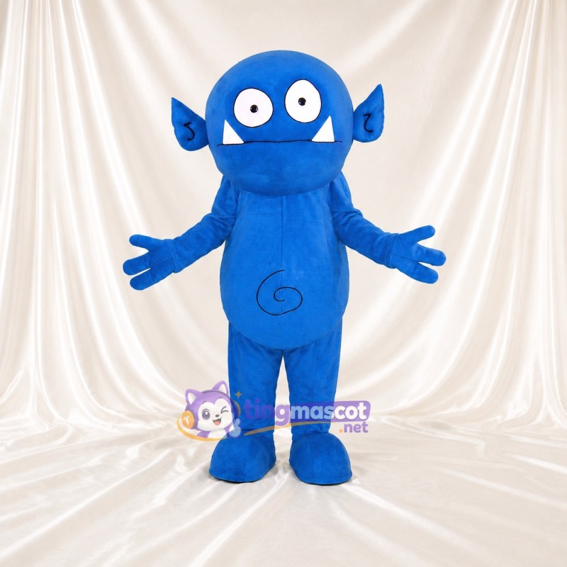 Royal Blue Alien Mascot Costume Full Body for Adults School Events