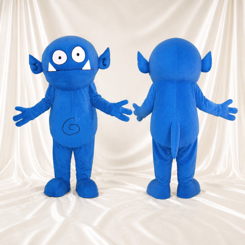 Royal Blue Alien Mascot Costume Full Body for Adults School Events