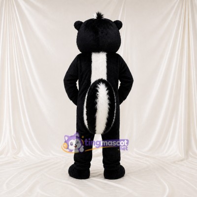 Black Skunk Mascot Costume Full Body for Adults School Events