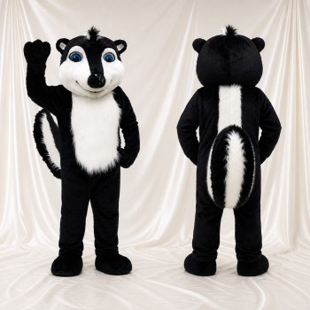 Black Skunk Mascot Costume Full Body for Adults School Events