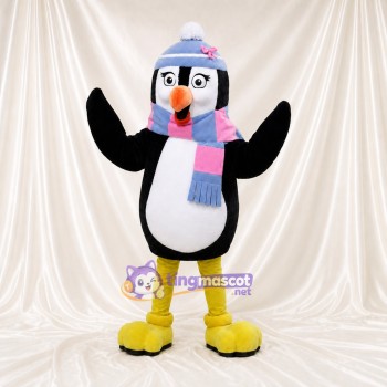 Black Penguin Mascot Costume Full Body for Adults School Events