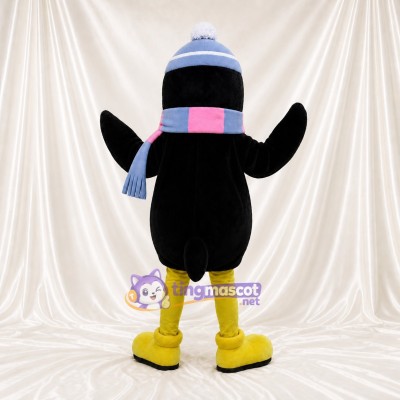 Black Penguin Mascot Costume Full Body for Adults School Events