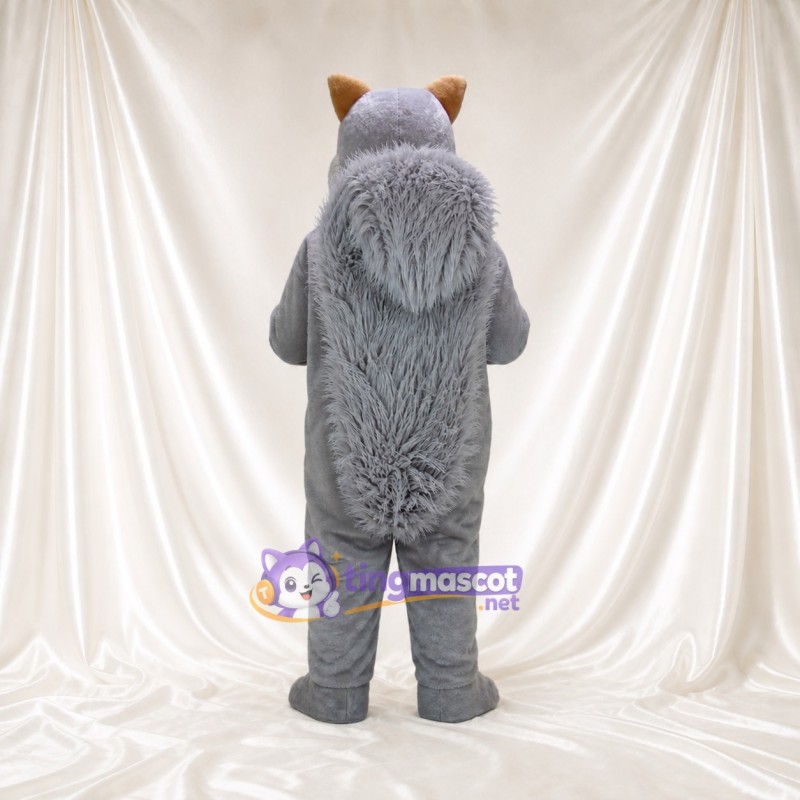 Gray Tan Belly Squirrel Mascot Costume Full Body for Adults Sports Events