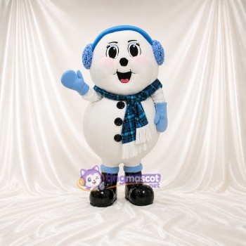 Bonhomme de Neige Écharpe et Cache oreilles Costume de mascotte intégral pour adultes Événements scolaires