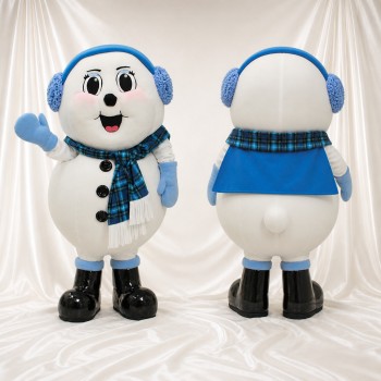 Bonhomme de Neige Écharpe et Cache oreilles Costume de mascotte intégral pour adultes Événements scolaires