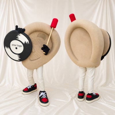 Ear and Drum Mascot Costume Full Body for Adults Health Events