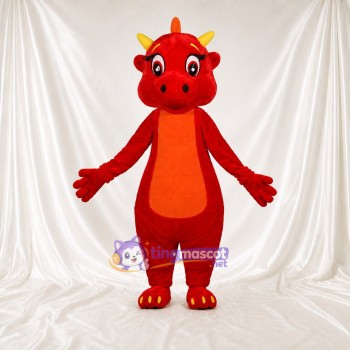 Dragon Rouge Costume de mascotte intégral pour adultes Événements scolaires