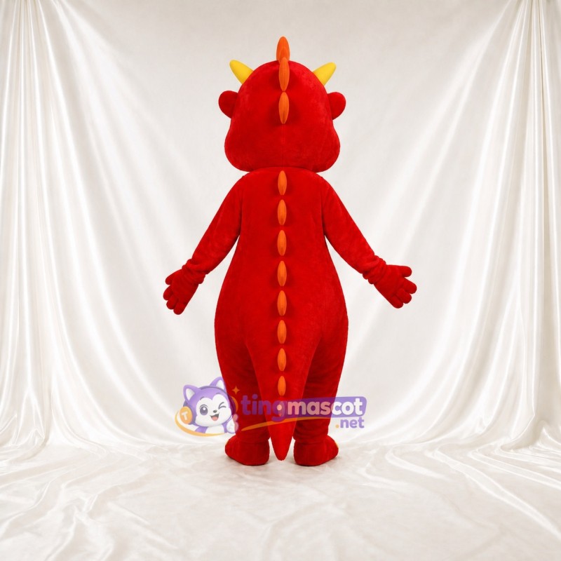 Red Dragon Mascot Costume Full Body for Adults School Events