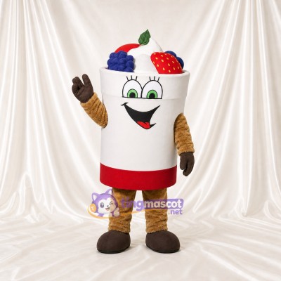 Yogurt Cup Mascot Costume Full Body for Adults Food Events
