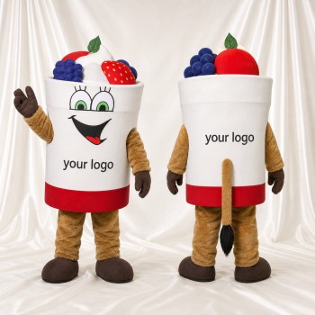 Yogurt Cup Mascot Costume Full Body for Adults Food Events