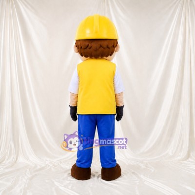 Construction Worker Mascot Costume Full Body for Adults Events