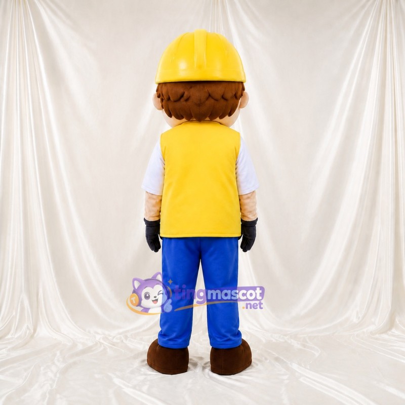Construction Worker Mascot Costume Full Body for Adults Events